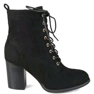 Journee Collection ~Woman Size 12M~ Baylor Black Lace Up Combat Bootie NWOB.